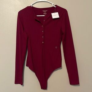 NWT AE Long-Sleeve Henley Bodysuit